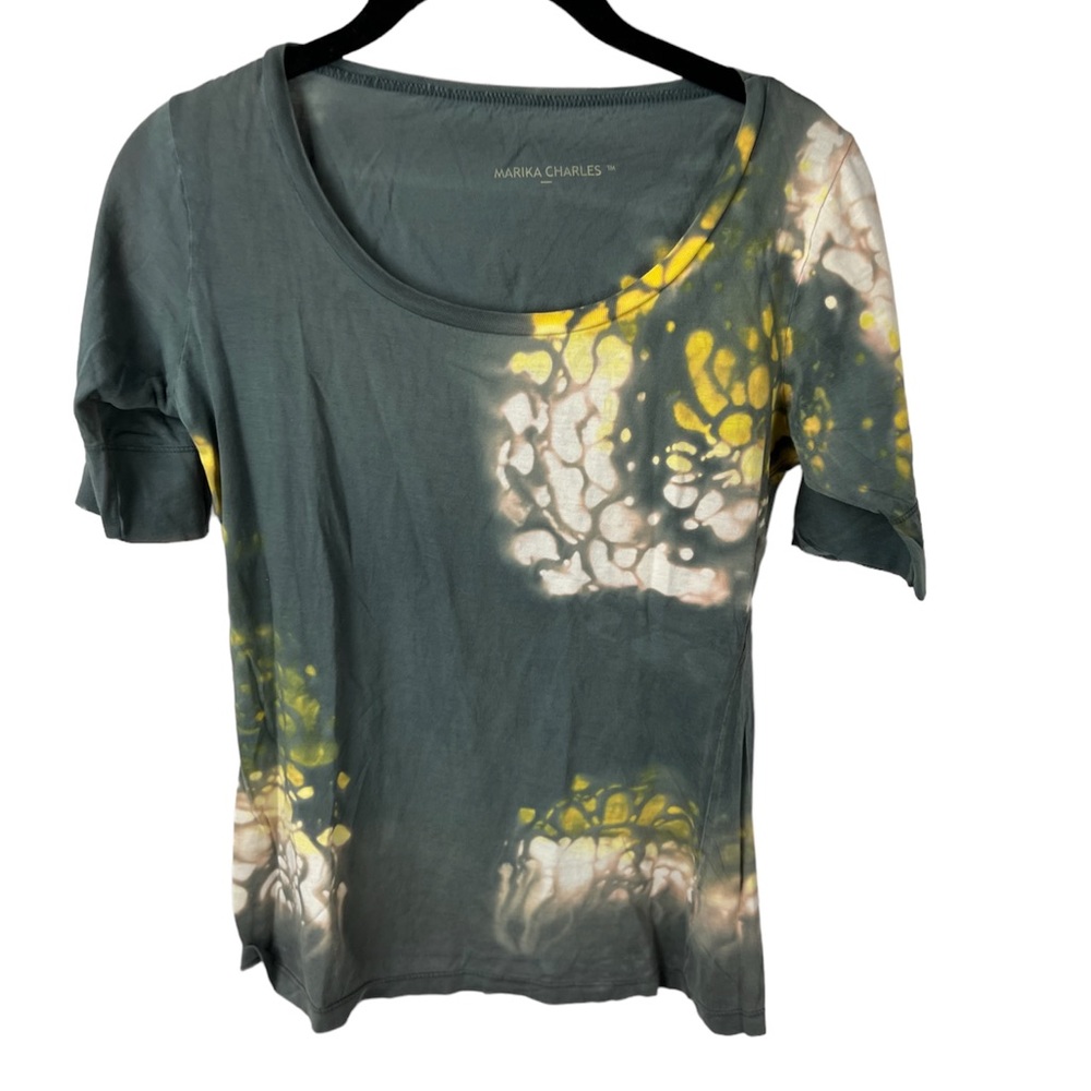Marika Green and Yellow Tie-Dye Top